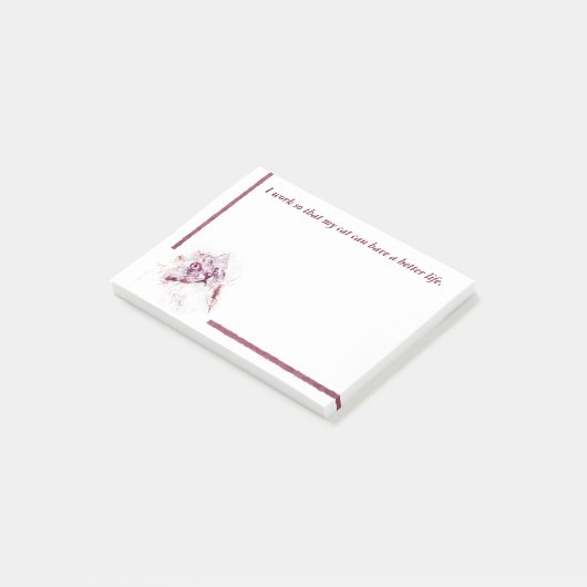 Post-it® Notes de post-it de l'amoureux des chats (Incliné)