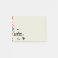 Notes de post-it de l'oiseau de Mama préhistorique