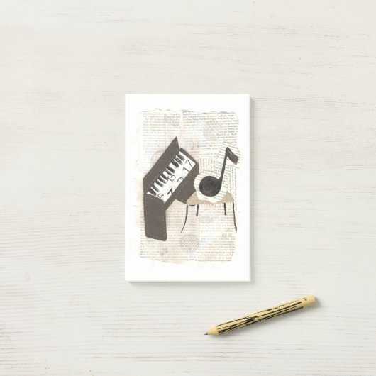 Post-it® Notes de post-it de notes musicales (Sur un bureau)