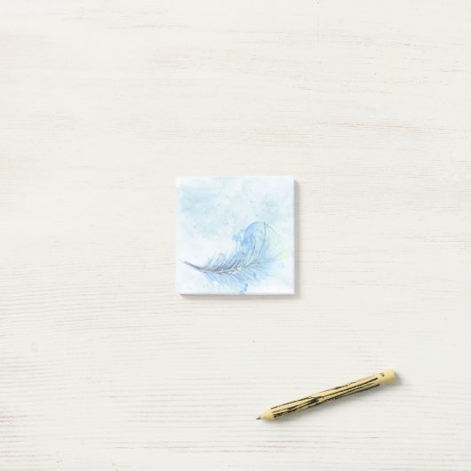 Post-it® Notes de post-it de plume d'aquarelle (Sur un bureau)