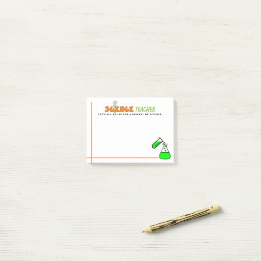 Post-it® Notes de post-it de professeur de Sciences (Sur un bureau)