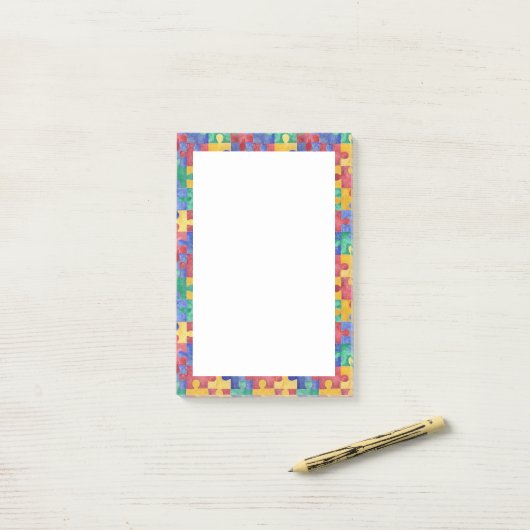 Post-it® Notes de post-it de puzzle d'aquarelle de (Sur un bureau)