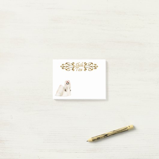 Post-it® Notes de post-it de Shih Tzu (Sur un bureau)