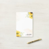 Post-it® Notes de post-it de tournesol personnalisées (Sur un bureau)