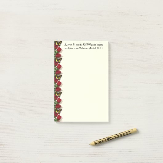 Post-it® Notes de post-it d'écriture sainte (Sur un bureau)