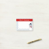 Post-it® Notes de post-it d'ours de bonhomme de neige (Sur un bureau)
