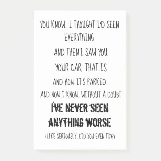 Post-it® Notes de post-it drôles de stationnement