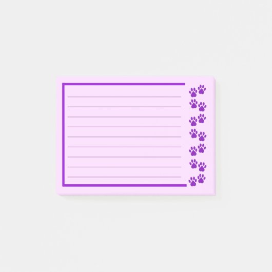 Post-it® Notes de post-it Empreinte de patte violet (Devant)