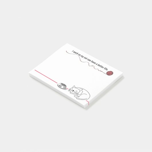 Post-it® Notes de post-it intelligentes d'humour de chat (Incliné)