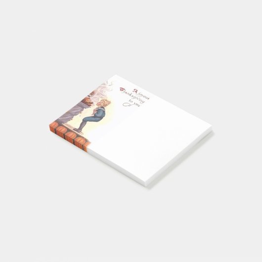 Post-it® Notes de post-it joyeuses de thanksgiving (Incliné)