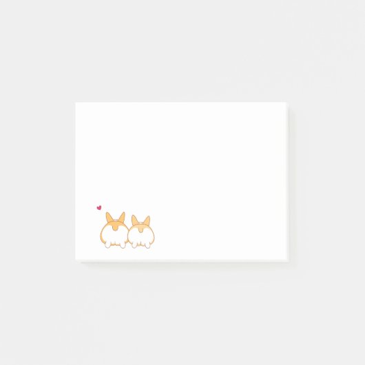 Post-it® Notes de post-it mignonnes de bout de corgi (Devant)