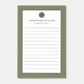 Post-it® Notes de post-it monogramme minimales (Devant)