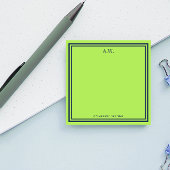 Post-it® Notes de post-it monogrammes marine et néon vert