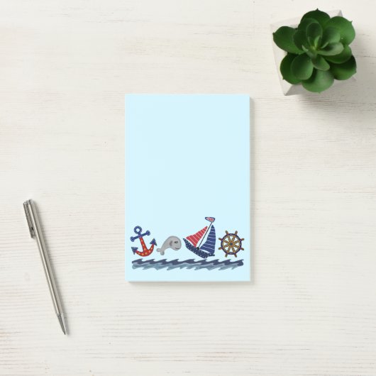 Post-it® Notes de post-it nautiques de motif (Bureau)