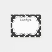 Post-it® Notes de post-it noires et blanches de monogramme (Devant)