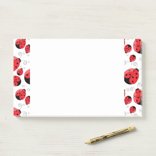 Post-it® Notes de post-it-Notes-Ladybug (Sur un bureau)