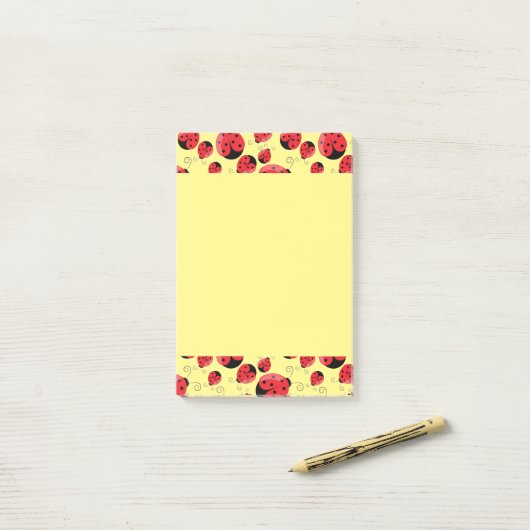 Post-it® Notes de post-it-Notes-Ladybug (Sur un bureau)