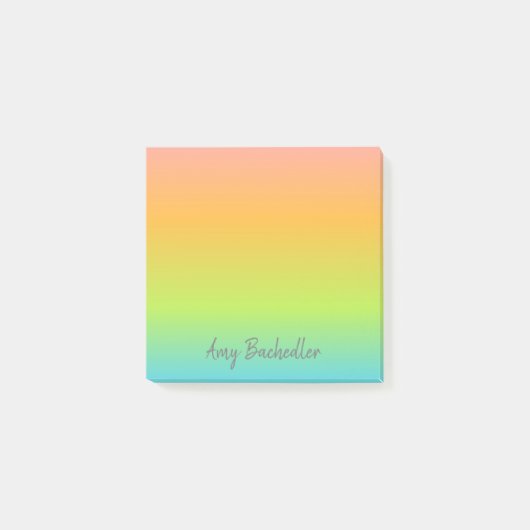 Post-it® Notes de post-it Ombre Pastel Rainbow personnalisé (Devant)