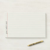 Post-it® Notes de post-it rayées d'extra large de papier de (Sur un bureau)