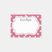 Post-it® Notes de post-it roses de monogramme de pois (Devant)