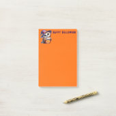 Post-it® Notes de poste du hibou d'Halloween (Sur un bureau)