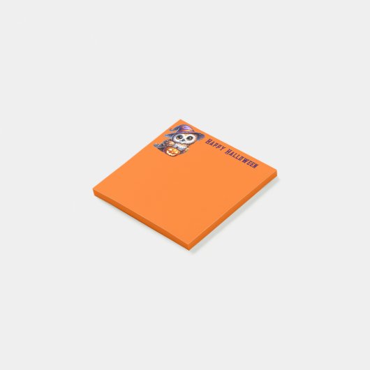 Post-it® Notes de poste du hibou d'Halloween (Incliné)