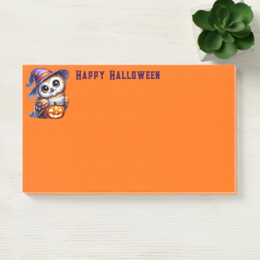 Post-it® Notes de poste du hibou d'Halloween (Bureau)