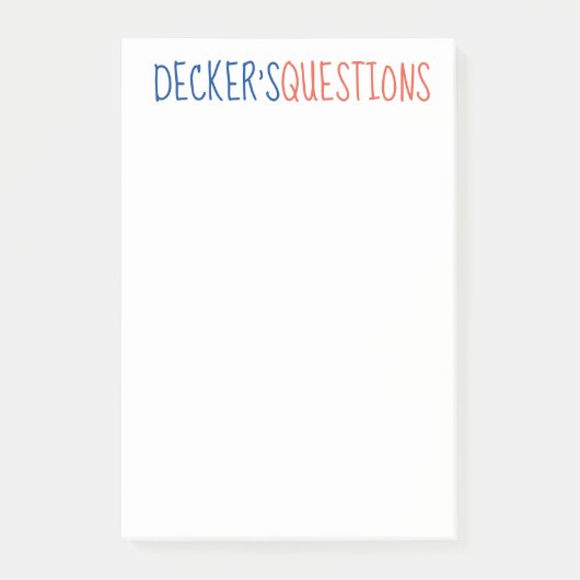 Post-it® Notes de questions PERSONNALISÉES (Devant)