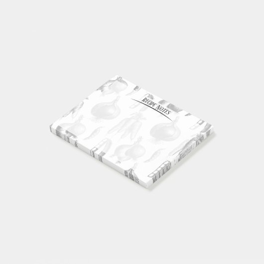 Post-it® Notes de recette du chef Légumes Cuisine Motif (Incliné)