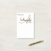 Post-it® Notes de recettes du monogramme du chef (Sur un bureau)