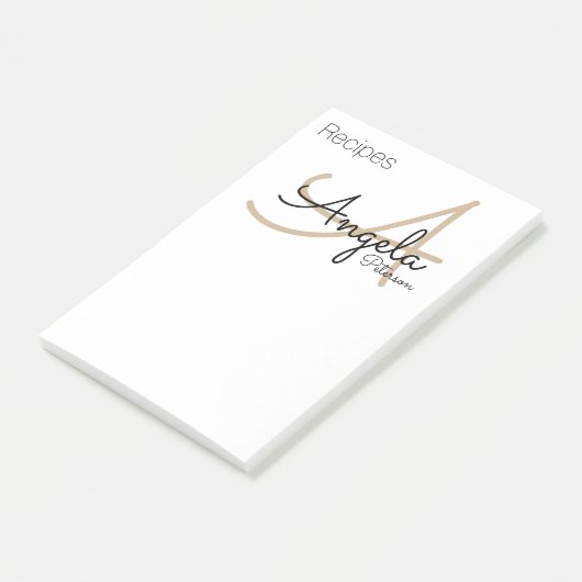 Post-it® Notes de recettes du monogramme du chef (Incliné)