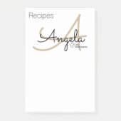 Post-it® Notes de recettes du monogramme du chef (Devant)