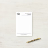 Post-it® Notes de renseignements avec logo d'entreprise per (Sur un bureau)