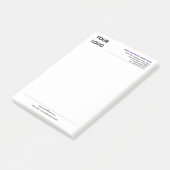 Post-it® Notes de renseignements avec logo d'entreprise per (Incliné)
