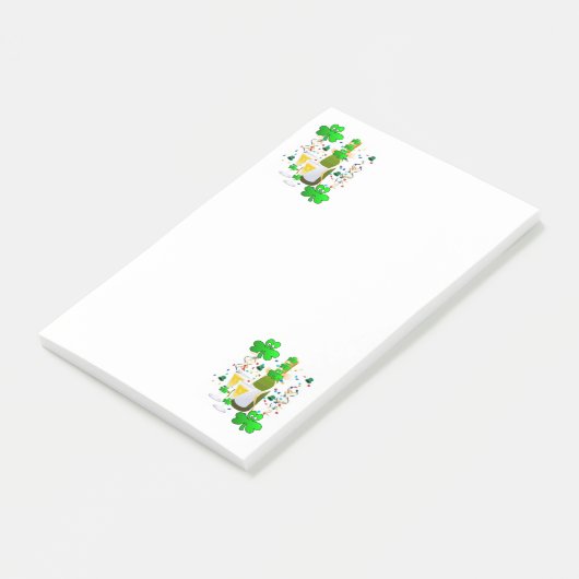 Post-it® Notes de Saint-Patrick Autocollants Trèfle Vin (Incliné)