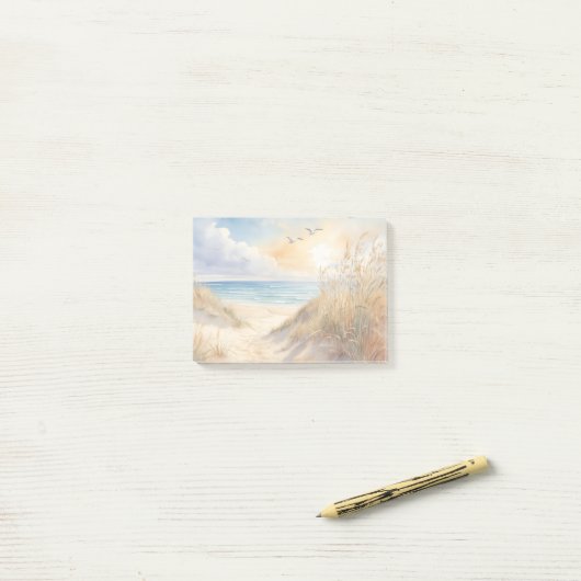 Post-it® Notes de scène de plage (Sur un bureau)