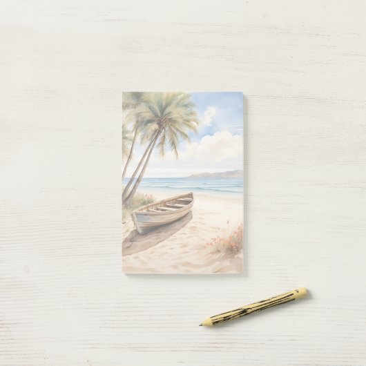 Post-it® Notes de scène de plage (Sur un bureau)