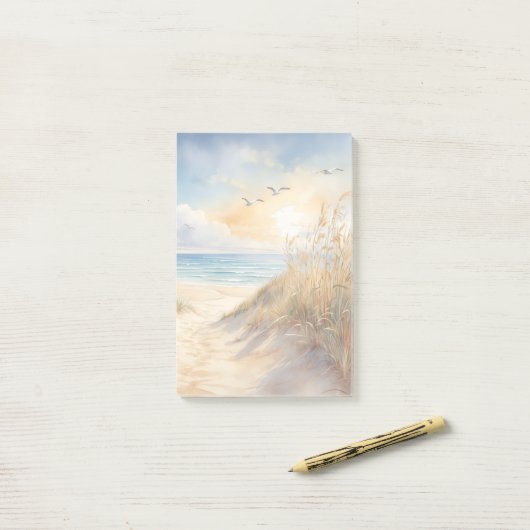 Post-it® Notes de scène de plage (Sur un bureau)