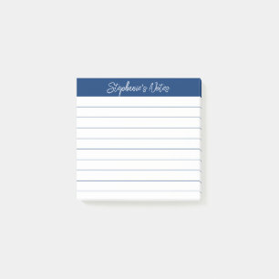 Post-it® Notes de script classiques bleu marine lignées