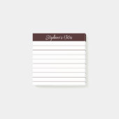 Post-it® Notes de script classiques brun chocolat (Devant)