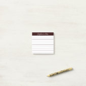 Post-it® Notes de script classiques brun chocolat (Sur un bureau)