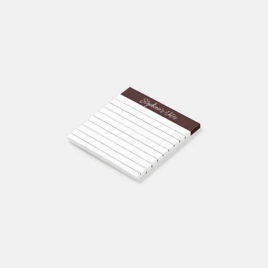 Post-it® Notes de script classiques brun chocolat (Incliné)