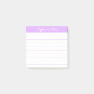 Post-it® Notes de script classiques légères lavande lignées