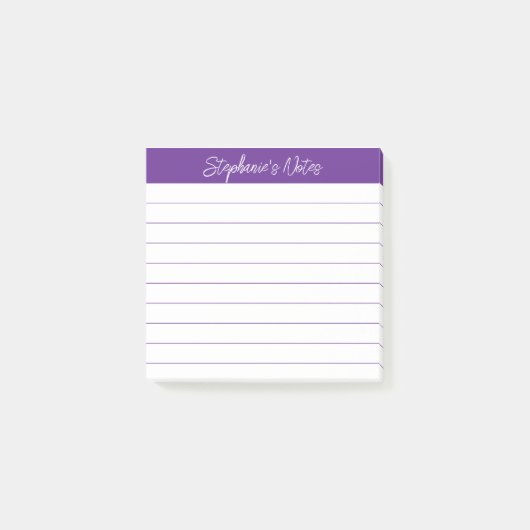 Post-it® Notes de script classiques lignées violettes (Devant)