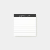 Post-it® Notes de script classiques noir gris ligné (Devant)