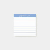 Post-it® Notes de script élégant bleu clair ligné (Devant)
