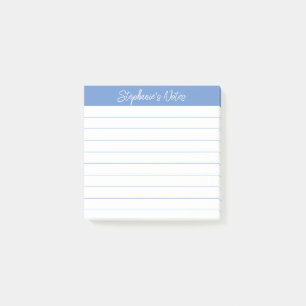Post-it® Notes de script élégant bleu clair ligné