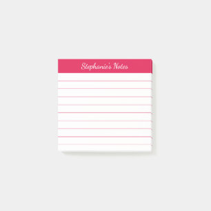 Post-it® Notes de script élégant bordées de rouge cerise