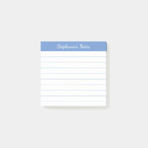 Post-it® Notes de Script Élégant Ligné Bleu Clair