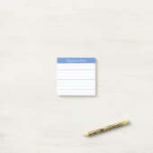 Post-it® Notes de Script Élégant Ligné Bleu Clair (Sur un bureau)